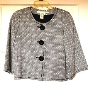 Max Studio blavk and white Geometric print blazer suit jacket